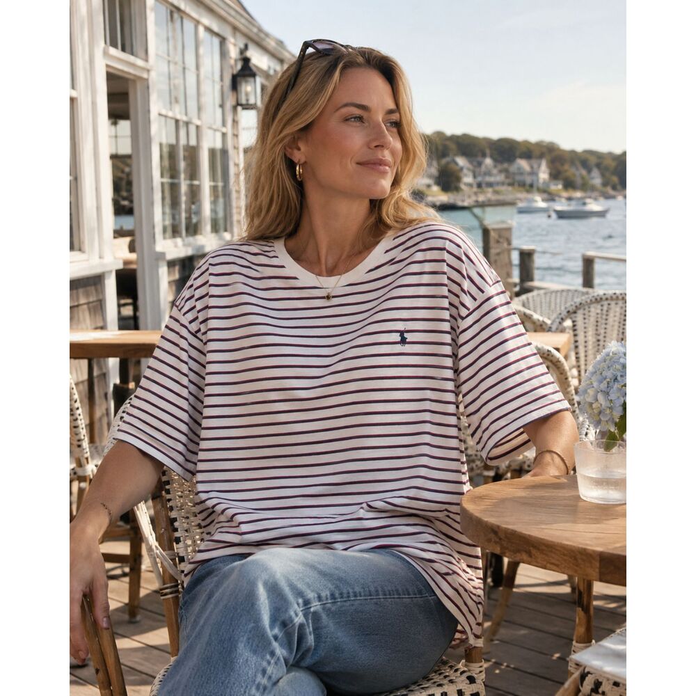 Polo Ralph Lauren Black Label Striped Cotton Tee, Preppy Coastal XXL